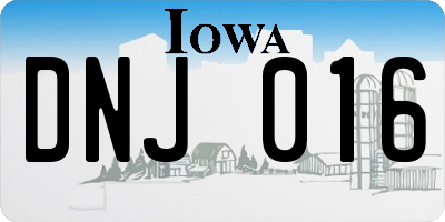 IA license plate DNJ016