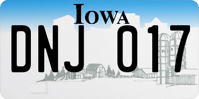 IA license plate DNJ017