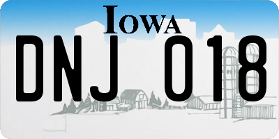 IA license plate DNJ018