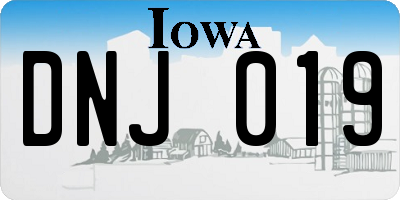 IA license plate DNJ019