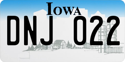 IA license plate DNJ022