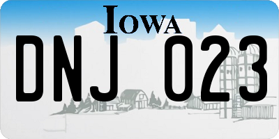 IA license plate DNJ023