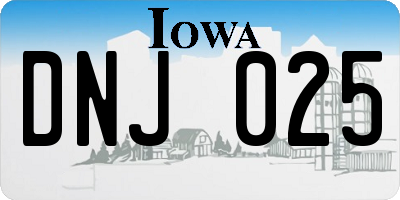 IA license plate DNJ025