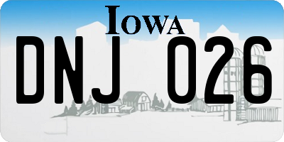 IA license plate DNJ026