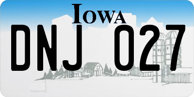 IA license plate DNJ027