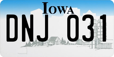 IA license plate DNJ031