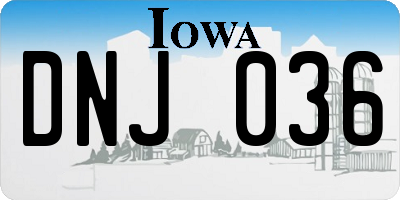 IA license plate DNJ036