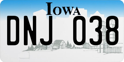 IA license plate DNJ038