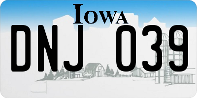 IA license plate DNJ039