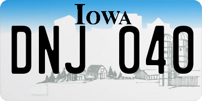 IA license plate DNJ040
