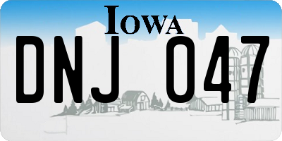 IA license plate DNJ047