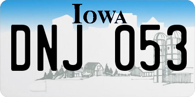 IA license plate DNJ053