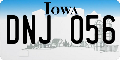 IA license plate DNJ056