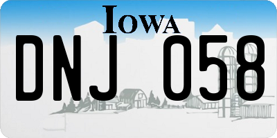 IA license plate DNJ058