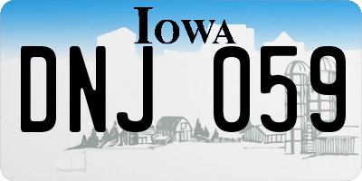 IA license plate DNJ059