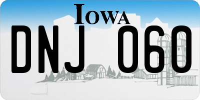 IA license plate DNJ060