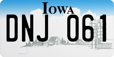 IA license plate DNJ061