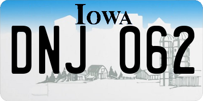 IA license plate DNJ062