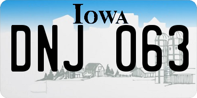 IA license plate DNJ063