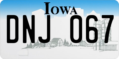 IA license plate DNJ067