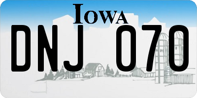 IA license plate DNJ070