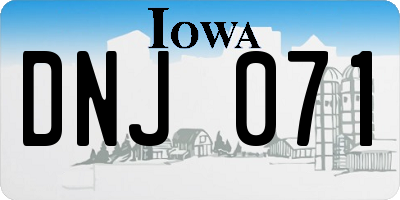 IA license plate DNJ071