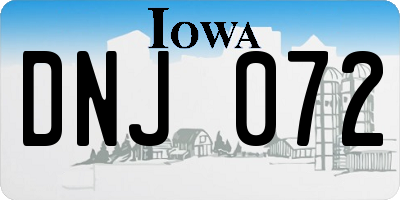 IA license plate DNJ072
