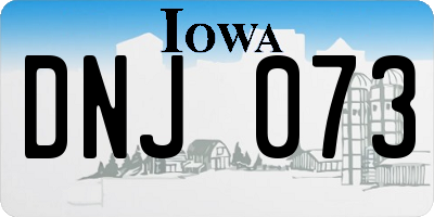IA license plate DNJ073