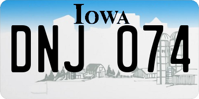 IA license plate DNJ074
