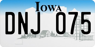 IA license plate DNJ075
