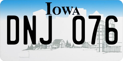 IA license plate DNJ076