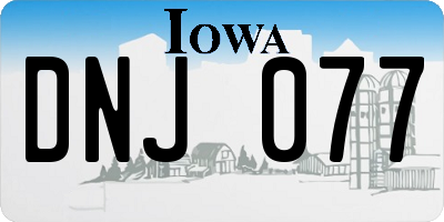 IA license plate DNJ077