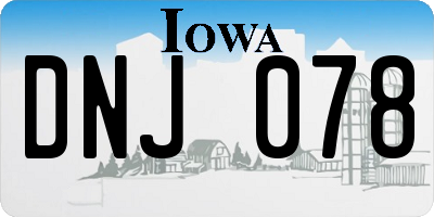 IA license plate DNJ078