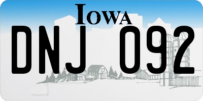 IA license plate DNJ092