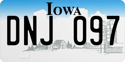IA license plate DNJ097