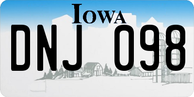 IA license plate DNJ098