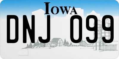 IA license plate DNJ099