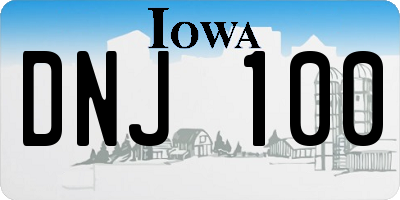 IA license plate DNJ100