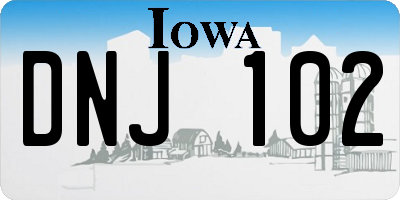 IA license plate DNJ102
