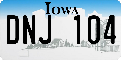 IA license plate DNJ104