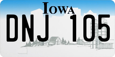 IA license plate DNJ105