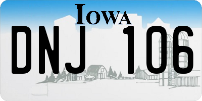 IA license plate DNJ106