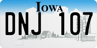 IA license plate DNJ107