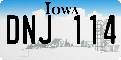 IA license plate DNJ114