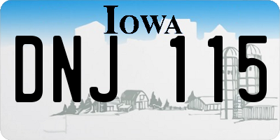 IA license plate DNJ115