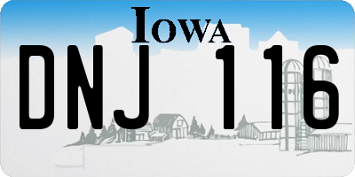 IA license plate DNJ116
