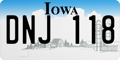 IA license plate DNJ118