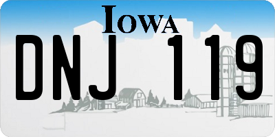 IA license plate DNJ119