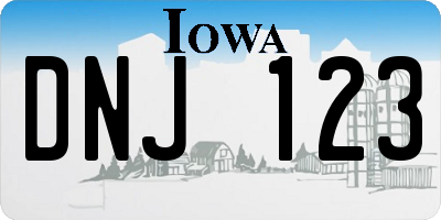 IA license plate DNJ123