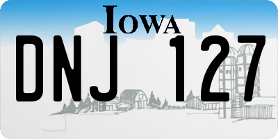 IA license plate DNJ127